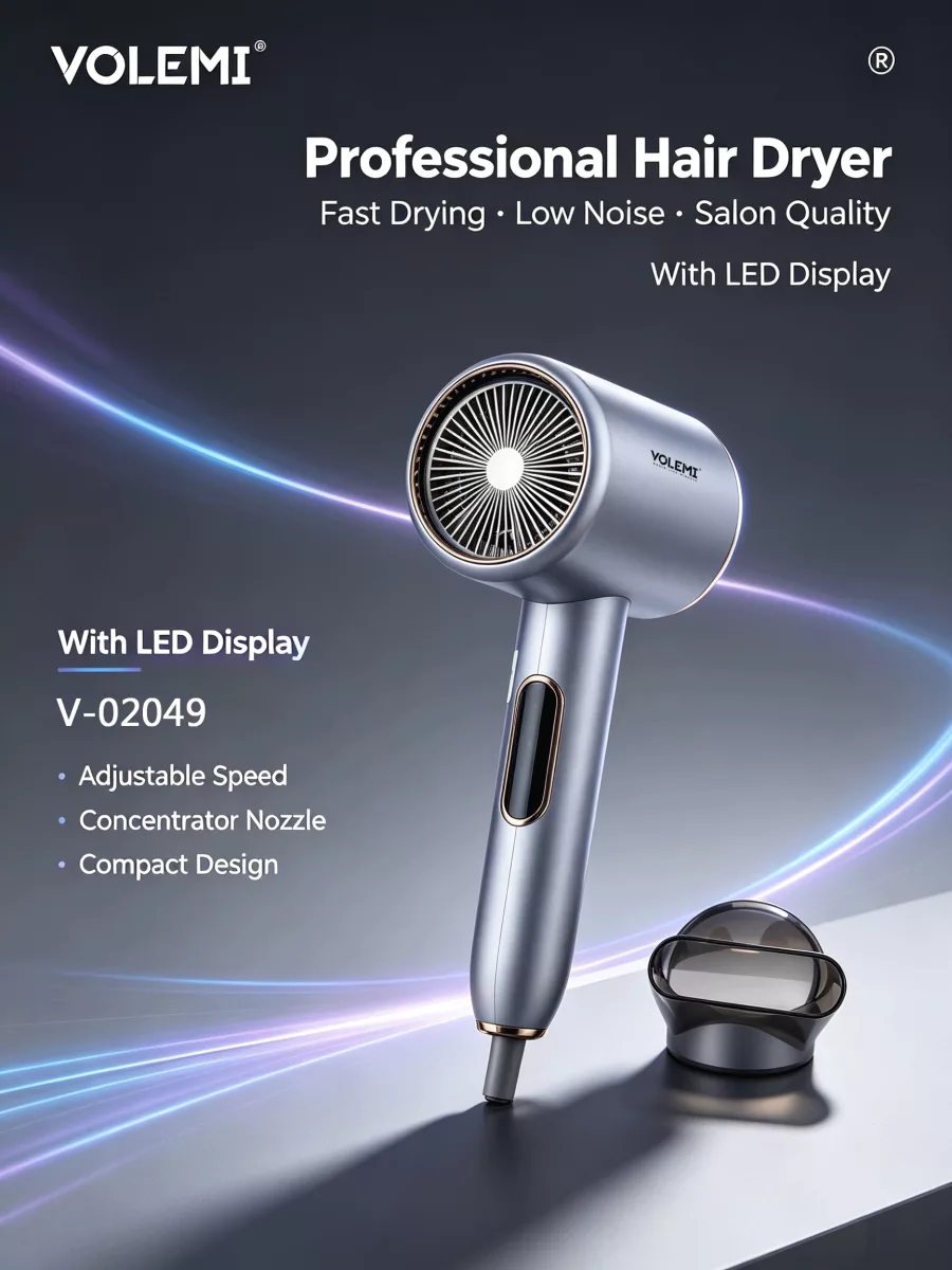 VOLEMI digital display professional hair dryer