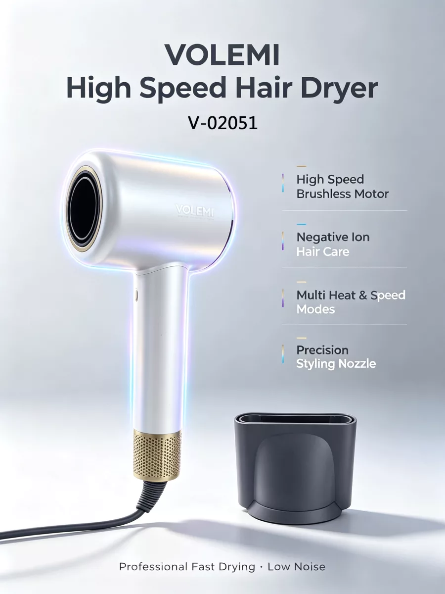 VOLEMI high-speed brushless negative ion hair dryer (Platinum base)