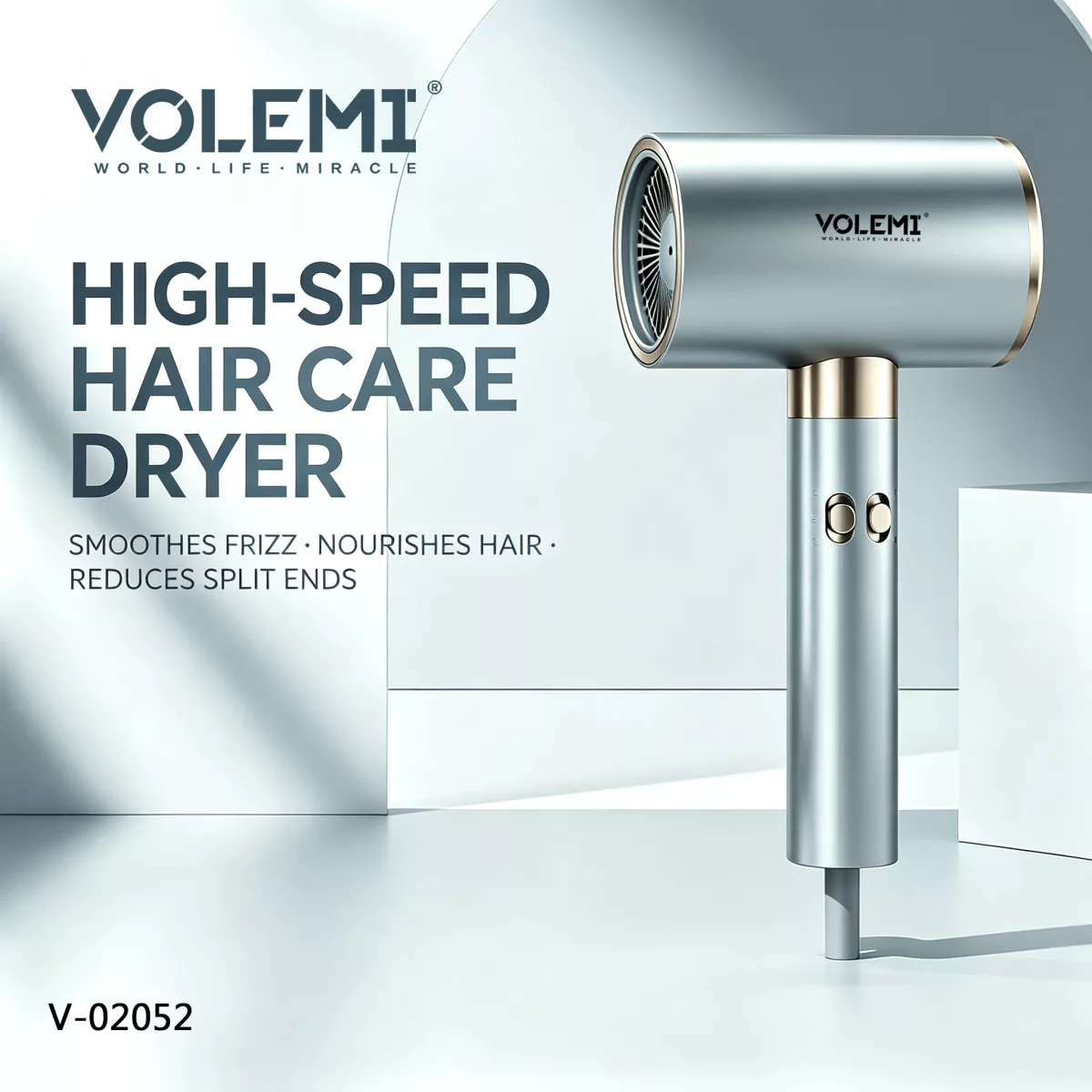 VOLEMI high-speed hair dryer (silver)