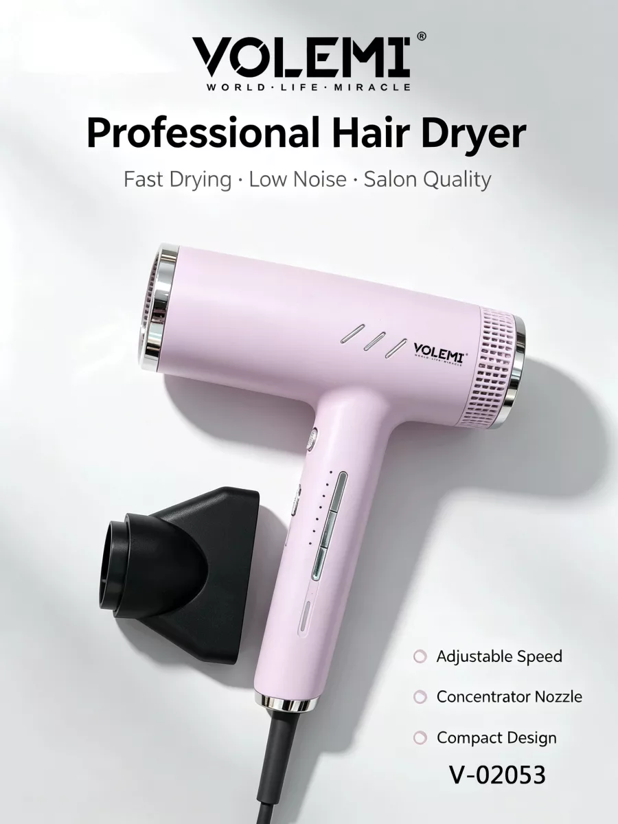VOLEMI professional hair dryer (pink)