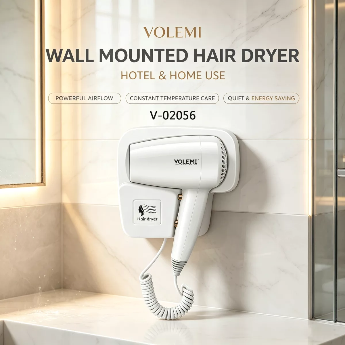 VOLEMI wall-mounted home hotel hair dryer
