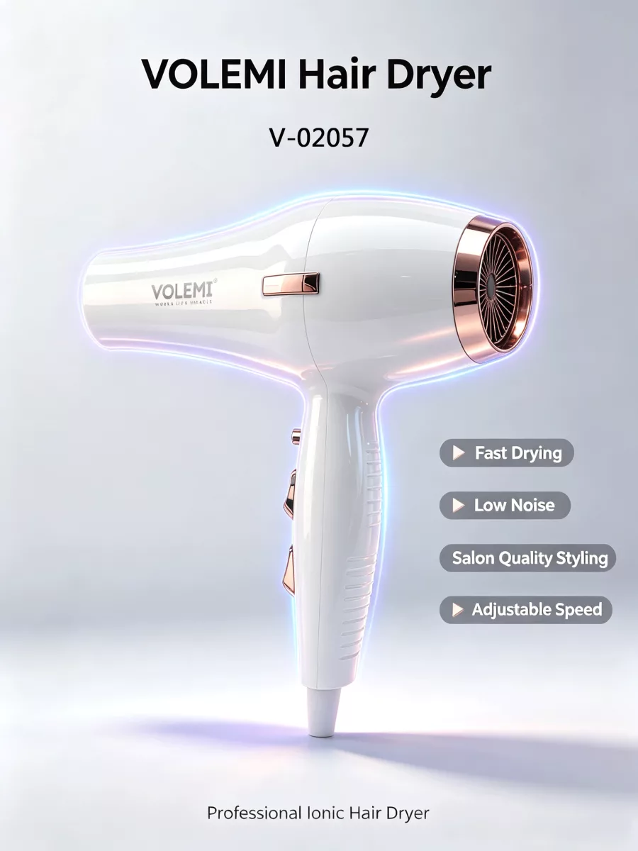 VOLEMI negative ion professional hair dryer (white)